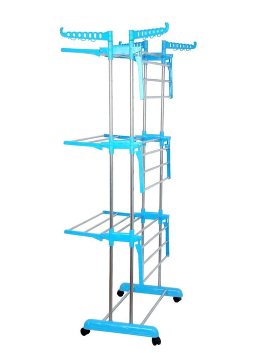 Paratis 3-Tier Foldable Drying Rack - folded wings and hanger slots detail
