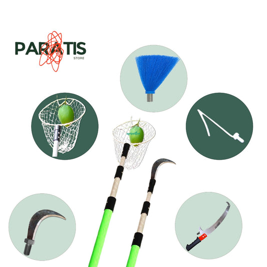 Paratis Height Extendable Fruit Plucker — 6ft to 18ft Telescopic, Mango & Coconut Harvesting